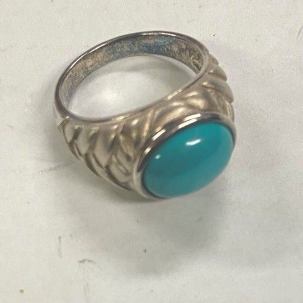 Vintage Ross Simons Sterling Silver & Turquoise Ring Size 8